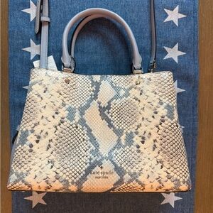 kate spade Gray and Cream Snake-Print Satchel